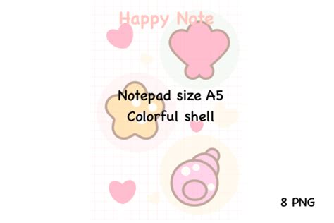 Colorful Shell Notepad Size A5 Graphic By SPsweet Creative Fabrica