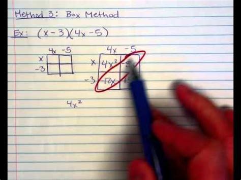 Multiplying Binomials Using Box Method YouTube