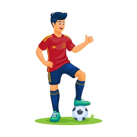 España fútbol masculino uniforme pose figura personaje mascota dibujos