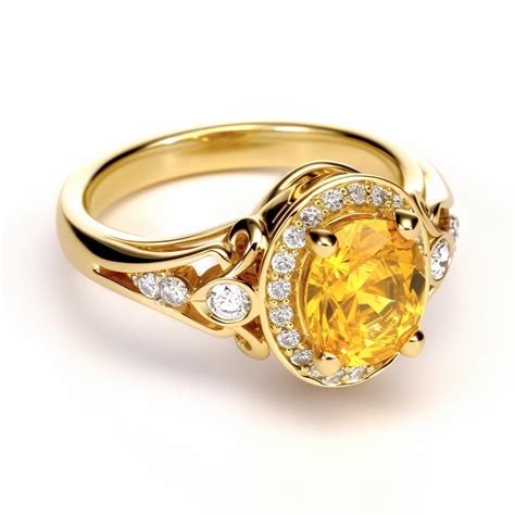 Yellena Sapphire Yellow Gold Engagement Ring 08ct Gemstone