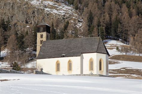 Kirche San Peter Samedan Winter In Engadin St Moritz