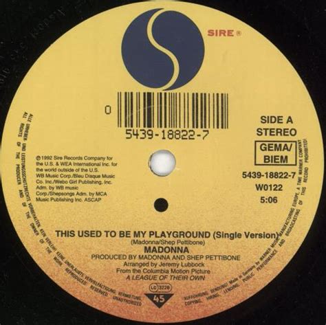 Madonna This Used To Be My Playground German 7 Vinyl Single 7 Inch