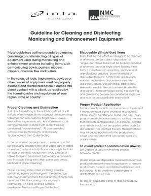 Fillable Online Guideline For Cleaning And Disinfecting Fax Email Print