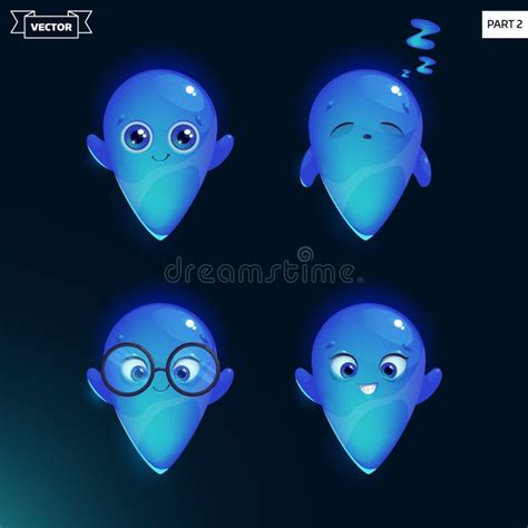 Ghosts Stickers Set Cartoon Style Stock Vector Illustration Of Phantom Drawing 227880666