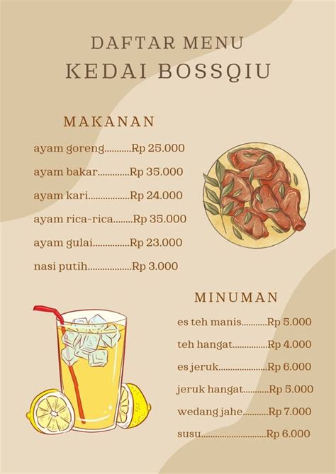 Halaman Contoh Menu Makanan Minuman Online Canva The Best Porn