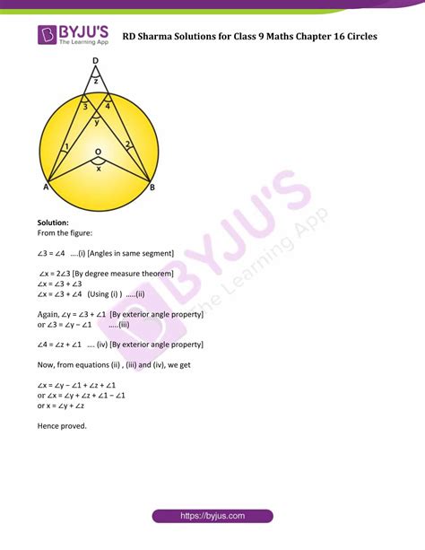 Rd Sharma Solutions Exercise 16 4 Chapter 16 Class 9 Circles