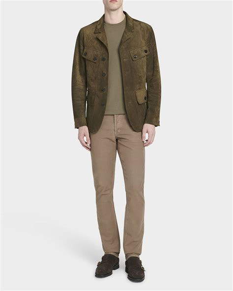 Tom Ford Mens Cashmere Suede Sartorial Military Jacket Neiman Marcus