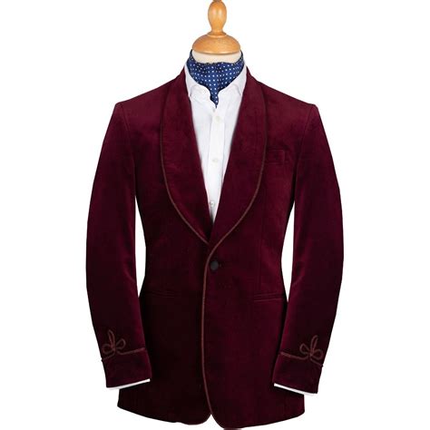 Wine Velvet Smoking Jacket Men S Country Clothing Cordings Us