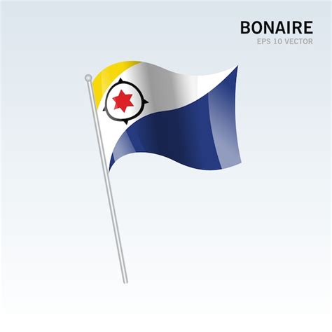 Bonaire Agitando Bandeira Isolada Em Fundo Cinza Vetor Premium