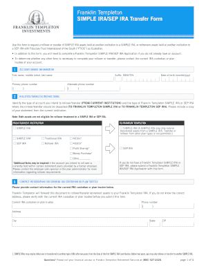 Fillable Online Simple Irasep Ira Transfer Request Form Investor Fax