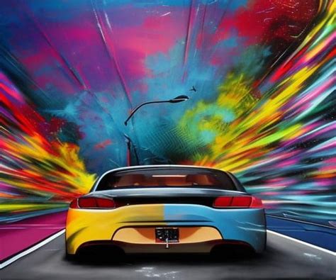 Cars colored in street Digital Art by Rokho - Fine Art America