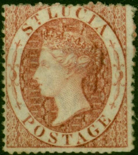 St Lucia 1860 1d Rose Red Sg1 Fine Mm Stampempire Philatelists