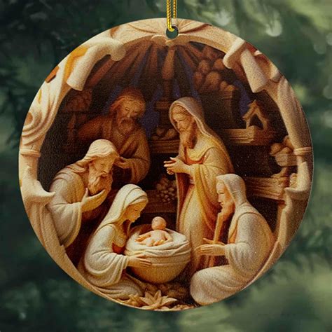 2024 Christmas Stereoscopic Vision Birth Blessing Pendant 3 D Effect