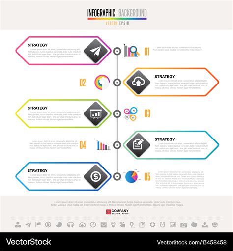 Timeline Infografiken Designvorlage Lizenzfreier Vektor