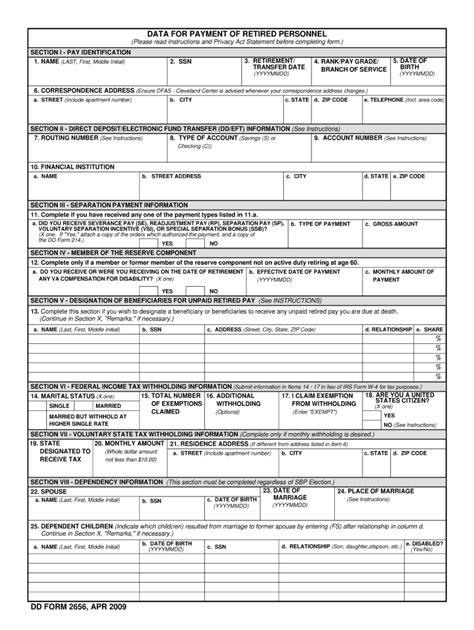 2009 Form DD 2656 Fill Online Printable Fillable Blank PdfFiller