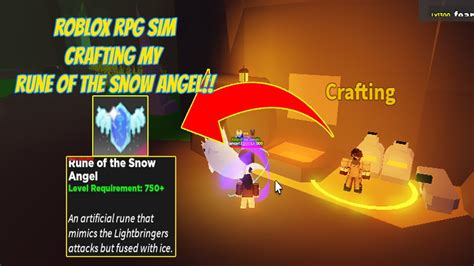 Crafting My Rune Of The Snow Angel Roblox Rpg Simulator Youtube