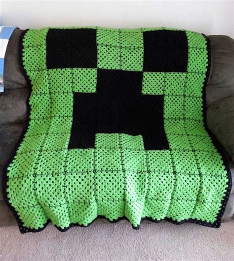 Minecraft Creeper Crochet Blanket Tinzie Minecraft Crochet Patterns