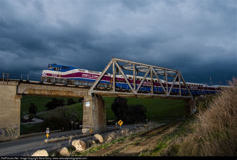 The First Of Three Outbound Altamont Commuter Express Trains Crosses Over The Former Southern