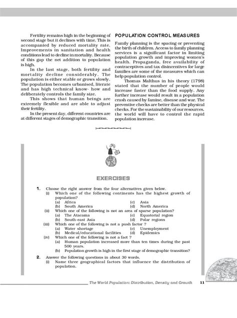 Ncert Book Class 12 Geography Chapter 2 The World Population Distribution Density And Growth