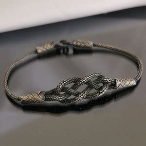 Celtic Knot Bracelet Knitted Men S Bracelet Oxidized Silver Bracelet