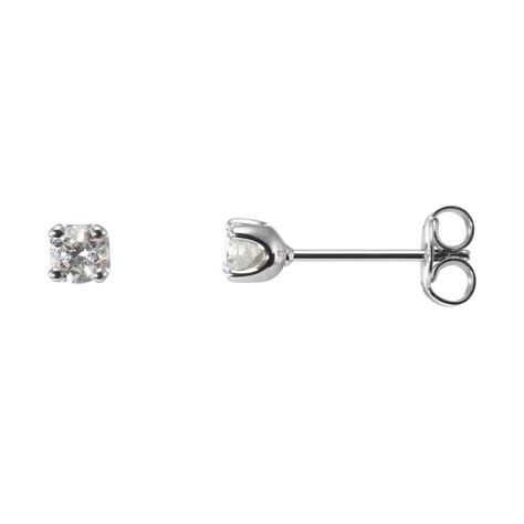 Boucles D Oreilles Diamant 0 30 Carat Or Blanc 750 Ref 53429