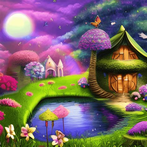 Hyper Realistic Fairy Garden in Moonlight · Creative Fabrica