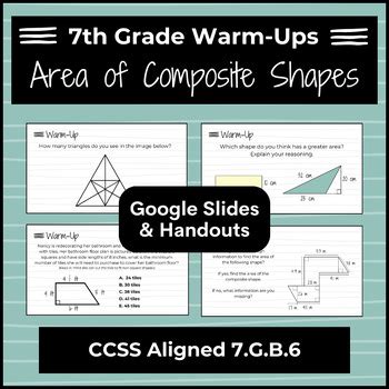 7th Grade Math Warm Ups Area Of Composite Shapes Google Slides Handouts