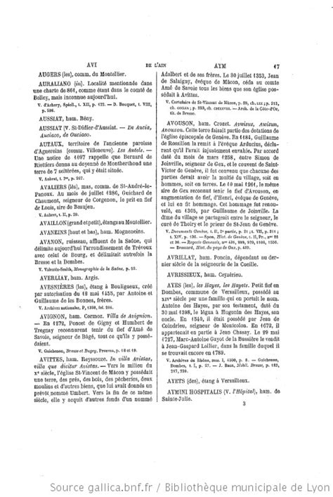 Topographie historique du département de l Ain ou Notices sur les