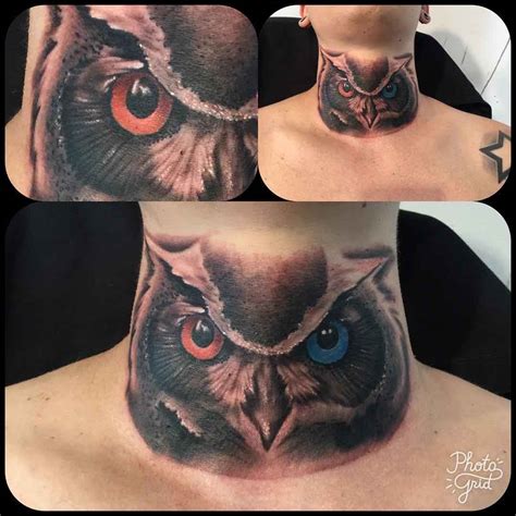 Owl Neck Tattoos