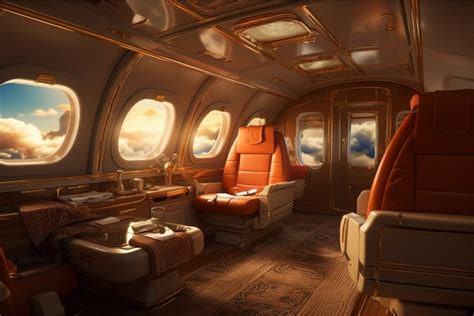 Luxurious First class airplane sit jet. Generate Ai