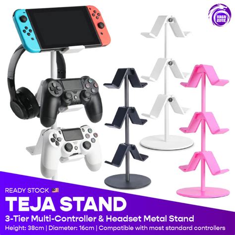 Teja Stand Gamepad Controller And Headphone Headset Stand Hanger Holder For Xbox Ps4 Ps5