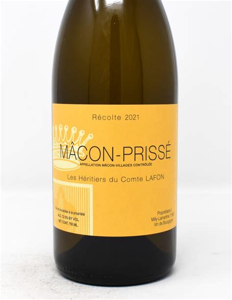 Les Héritiers du Comte Lafon Mâcon Prissé 2021 Princeville Wine Market