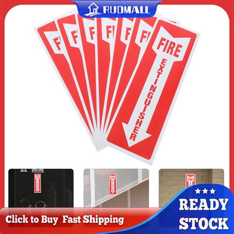 RUDMALL 8 Pcs Adhesive Safety Fire Extinguisher Signs Fire Extinguisher