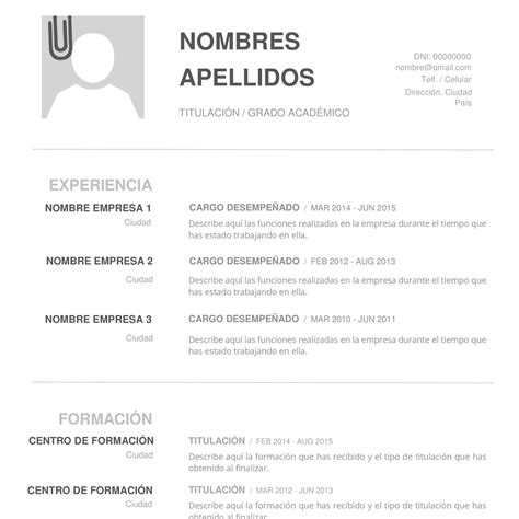 Modelo De Curriculum Vitae Pdf Para Descargar Modelos De Vrogue