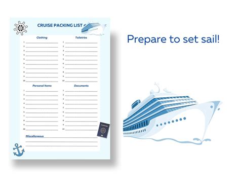 Printable Packing List, Cruise Packing List, Packing List, Travel ...