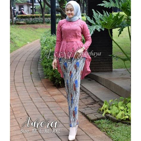 Jual Setelan Kebaya Aurora Brokat Modern Terlaris Outfit Kondangan