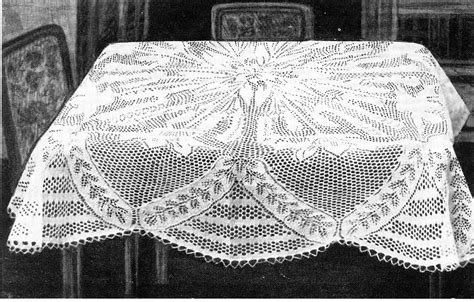 Reseda Square Tablecloth In Knitted Lace Designed By Herbert