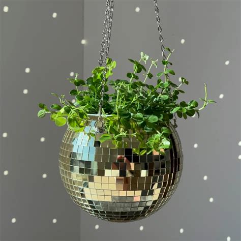 Gold Disco Ball Planter 8 20 Cm Scandinordica Disco Inspired Decor