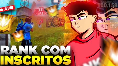 FREE FIRE AO VIVOJOGANDO INSCRITOS NOVA TEMPORADA BR RANK