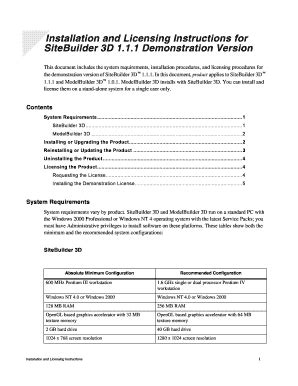 Fillable Online Installation And Licensing Instructions For Sitebuilder