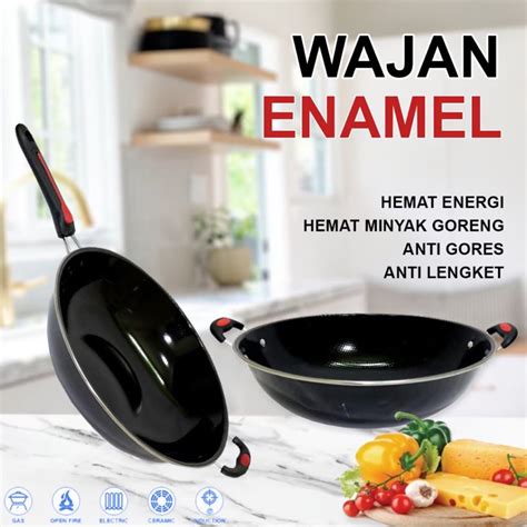 Jual WAJAN ANAMEL KUPING 32CM 34CM WAJAN ANTI LENGKET PENGGORENGAN