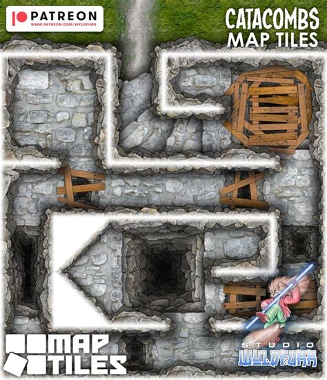 Catacombs Map Tiles Wyldfurr Map Tile Packs Drivethrufiction