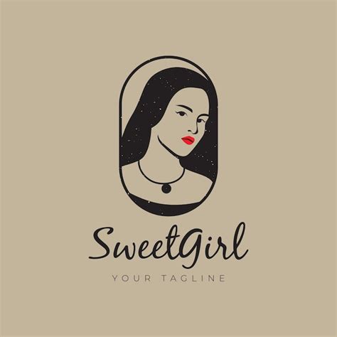 Beauté Visage Femme Vintage Logo Design Illustration Graphique