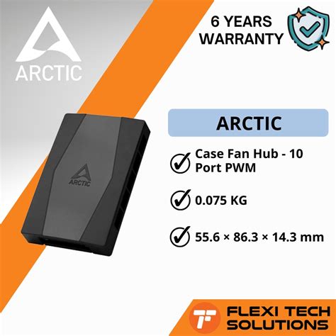 Arctic Case Fan Hub Port Pwm Fan Hub With Sata Power Flexi Tech