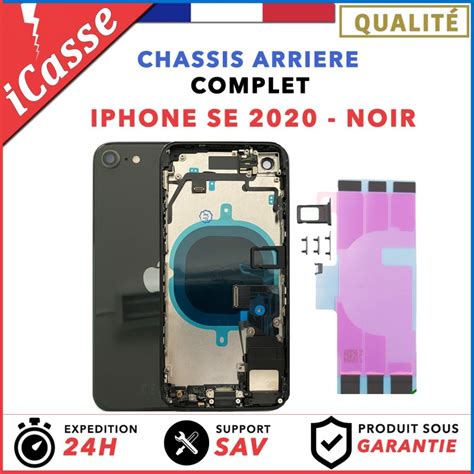 Chassis Complet Remplacement Pour Iphone Se Noir Colle Icasse