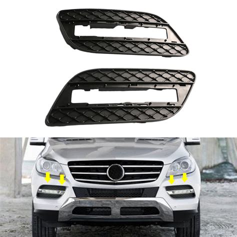 Pair Front Bumper Fog Driving Light Grille Cap For Mercedes ML350 ML550