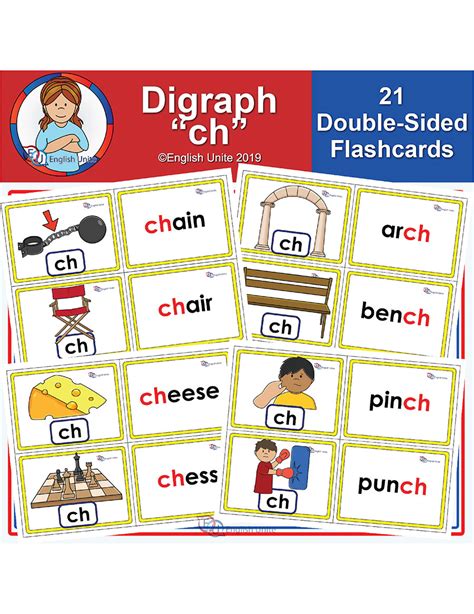 English Unite Flashcards Ch Digraph