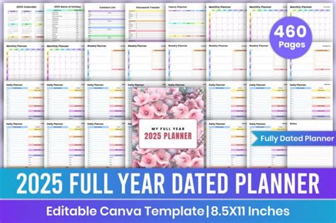 Full Year Planner Designs Graphics