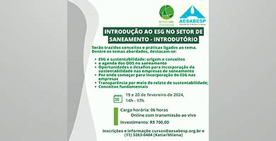 Curso online Introdução ao ESG no setor de saneamento Especializada