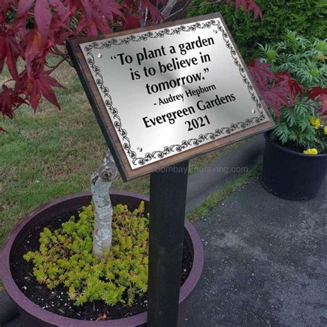 Tree Memorial Plaques for keeping environment pure for all | Bombay Eng